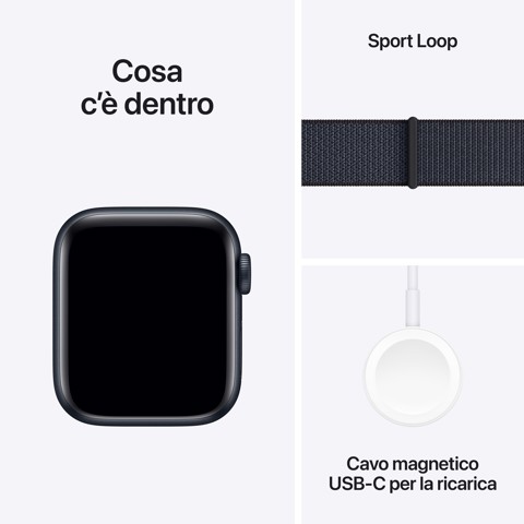 Apple Watch SE GPS 40mm Cassa Alluminio Mezzanotte con Inchiostro Sport Loop