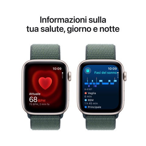Apple Watch SE GPS 44mm Cassa Alluminio Galassia con Verde Lago Sport Loop