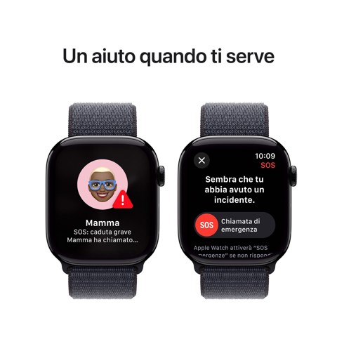 Apple Watch Series 10 Serie 10 GPS + Cellular 46mm Cassa in Alluminio color Jet Black con Sport Loop