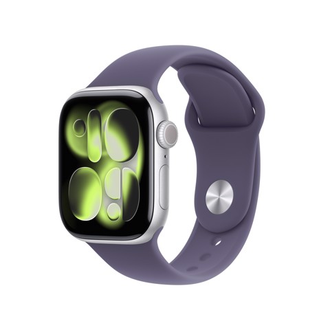Apple Watch Series 11 GPS 42mm Cassa Alluminio Argento con Sport Band Viola Nebbia - S/M