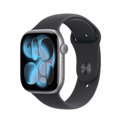 Apple Watch Series 11 GPS 46mm Cassa Alluminio Grigio Siderale con Sport Band Nero - S/M