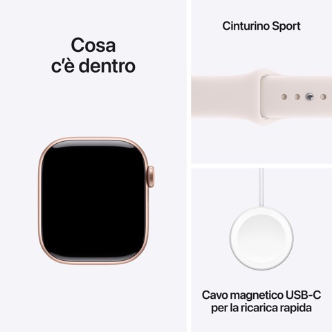 Apple Watch Series 11 GPS + Cellular 42mm Cassa Alluminio Oro Rosa con Band Rosa Fard - S/M