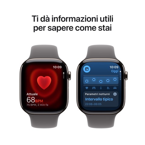Apple Watch Series 11 GPS + Cellular 42mm Cassa Titanio con Band Grigio Pietra - S/M
