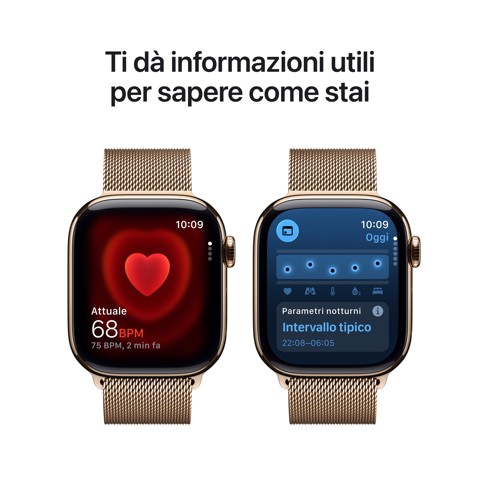 Apple Watch Series 11 GPS + Cellular 42mm Cassa Titanio Oro con Loop in maglia Milanese Oro