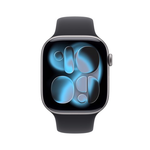 Apple Watch Series 11 GPS + Cellular 46mm Cassa Alluminio Grigio Siderale con Sport Band Nero - S/M