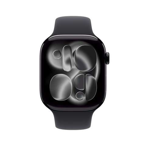 Apple Watch Series 11 GPS + Cellular 46mm Cassa Alluminio Jet Black con Sport Band Nero - M/L