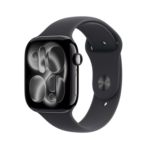 Apple Watch Series 11 GPS + Cellular 46mm Cassa Alluminio Jet Black con Sport Band Nero - S/M