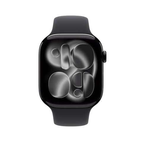 Apple Watch Series 11 GPS + Cellular 46mm Cassa Alluminio Jet Black con Sport Band Nero - S/M