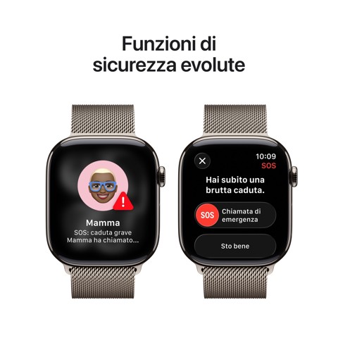 Apple Watch Series 11 GPS + Cellular 46mm Cassa Titanio con Loop Milanese Naturale M/L