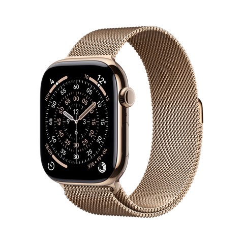 Apple Watch Series 11 GPS + Cellular 46mm Cassa Titanio Oro con Loop in maglia Milanese Oro - M/L
