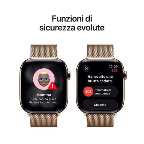 Apple Watch Series 11 GPS + Cellular 46mm Cassa Titanio Oro con Loop in maglia Milanese Oro - M/L