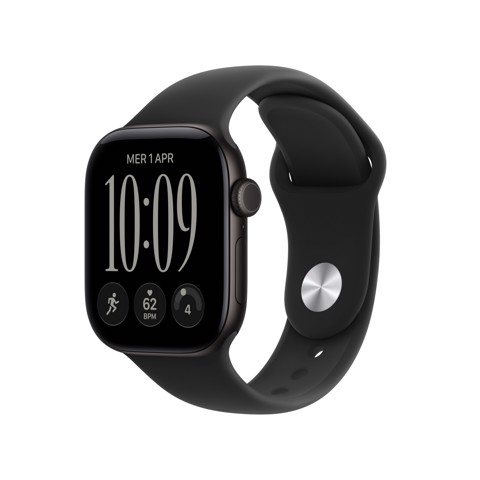 Apple Watch Series 12 GPS + Cellular, cassa 42 mm in alluminio nero con cinturino Sport nero - M/L