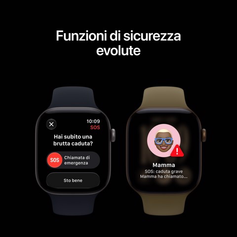 Apple Watch Series 12 GPS + Cellular, cassa 42 mm in alluminio nero con cinturino Sport nero - M/L
