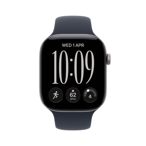 Apple Watch Series 12 GPS + Cellular, cassa 46 mm in alluminio grigio siderale con cinturino Sport blu marino - S/M