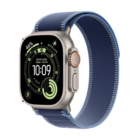 Apple Watch Ultra 3 GPS + Cellular 49mm Cassa Titanio con Trail Loop Blu/Blu Acceso - M/L