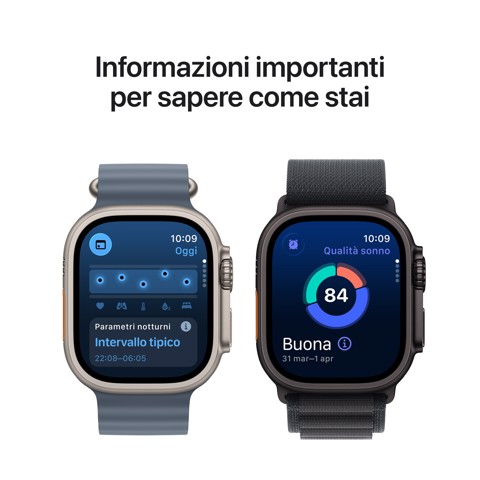 Apple Watch Ultra 3 GPS + Cellular 49mm Cassa Titanio con Trail Loop Blu/Blu Acceso - M/L