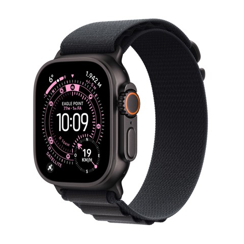 Apple Watch Ultra 3 GPS + Cellular 49mm Cassa Titanio Nero con Alpine Loop Nero- Large