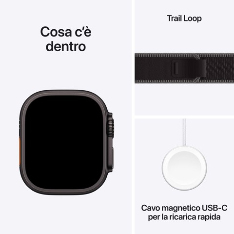 Apple Watch Ultra 3 GPS + Cellular 49mm Cassa Titanio Nero con Alpine Loop Terra Cotta - S/M