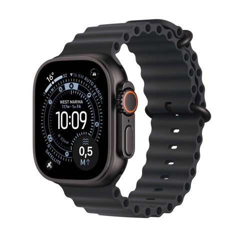 Apple Watch Ultra 3 GPS + Cellular 49mm Cassa Titanio Nero con Band Ocean Nero