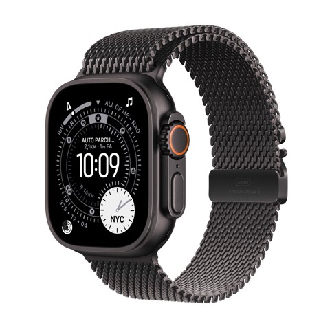 Apple Watch Ultra 3 GPS + Cellular 49mm Cassa Titanio Nero con Loop in maglia Milanese Titanio Nero - Small