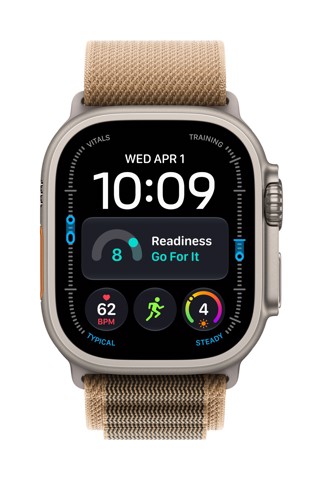 Apple Watch Ultra 4 GPS + Cellular, Cassa 49 mm in titanio naturale con Alpine Loop duna - M