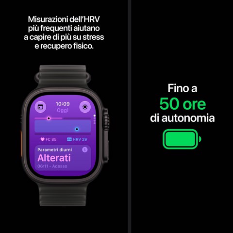 Apple Watch Ultra 4 GPS + Cellular, Cassa 49 mm in titanio nero con Trail Loop borgogna - M/L