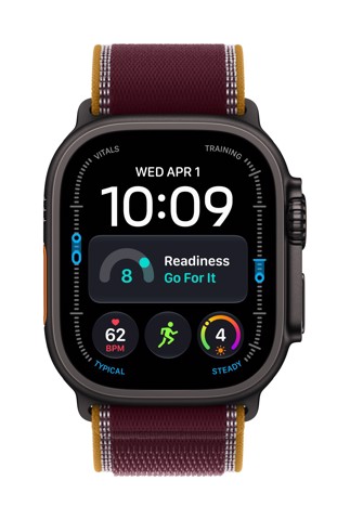 Apple Watch Ultra 4 GPS + Cellular, Cassa 49 mm in titanio nero con Trail Loop borgogna - S/M