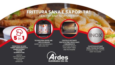 Ardes ELDORADA XXL – FRIGGITRICE AD ARIA / FORNO 12L AR1K3000