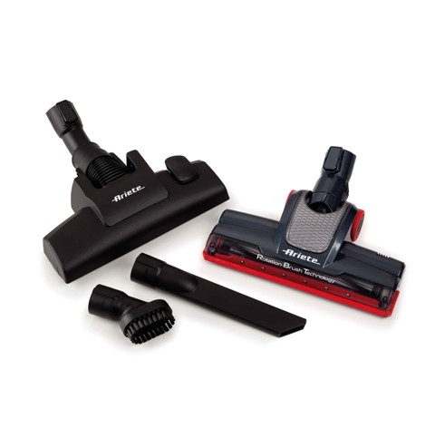 Ariete 2358 Scopa elettrica con filo, Potenza 600W, Capacità serbatoio 0,5L, Spazzola motorizzata, Tecnologia Ciclonica, Rosso