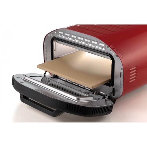 Ariete 3901 Da Gennaro, Forno per pizza, 2200W, Temperatura 430°C, 2 minuti di cottura, Pietra refrattaria, Rosso