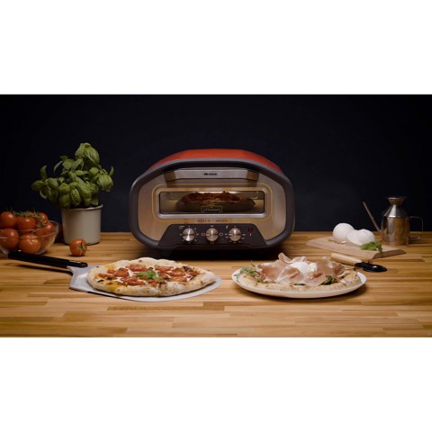 Ariete 3901 Da Gennaro, Forno per pizza, 2200W, Temperatura 430°C, 2 minuti di cottura, Pietra refrattaria, Rosso