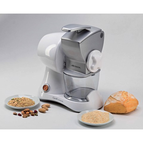 Ariete 448 Gratì Professional - Grattugia elettrica con rullo professionale - tramoggia in metallo - contenitore estraibile - 120 Watt - Argento