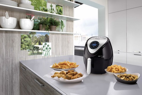 Ariete 4616 Airy Fryer Digital, Friggitrice ad Aria Digitale, Capacità 2,6 L, 1300 W, Time ‘60 minuti, 7 programmi, Nera