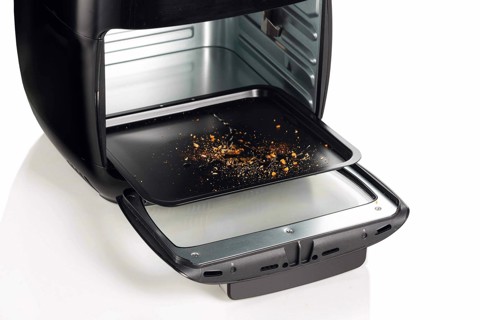 Ariete 4619, Airy Fryer Oven, Friggitrice ad Aria Forno Elettrico, Frigge senza olio e grassi, 2000 Watt, 11 Litri, Temperatura max 200°, 3 Griglie, Cestello Girevole e Girarrosto, Nero