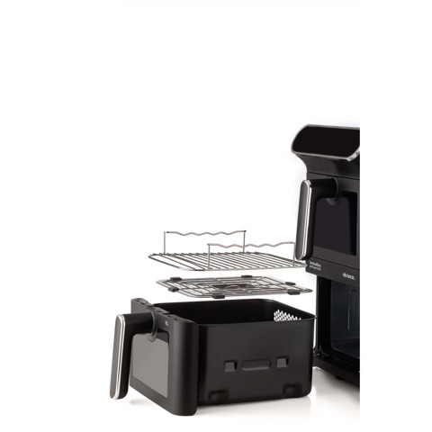 Ariete 4640 Air Fryer Vertical DUO, Friggitrice ad aria doppia verticale, 2460W, 11L, Due cestelli, Sync e Dual, 6 programmi, Funzione Grill, Fino a 200°C