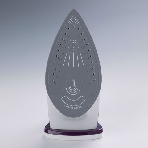 Ariete 6243 Steam Iron - Ferro da stiro con piastra in ceramica - Colpo vapore 140 gr/min - Serbatoio 320 ml - 2200 W - Bianco e Porpora