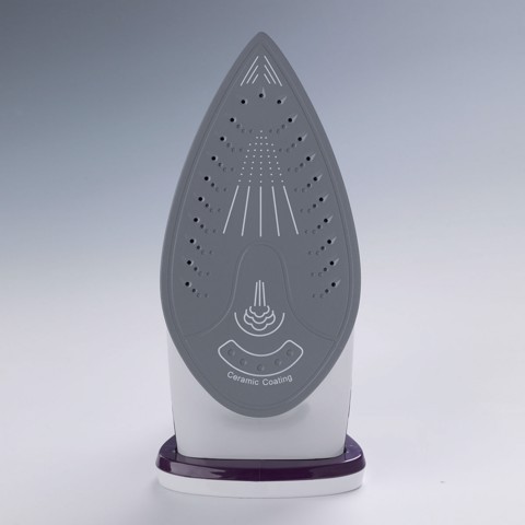 Ariete 6243 Steam Iron - Ferro da stiro con piastra in ceramica - Colpo vapore 140 gr/min - Serbatoio 320 ml - 2200 W - Bianco e Porpora