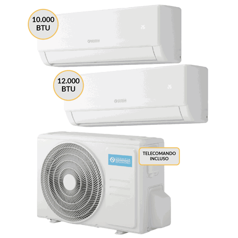 Olimpia Splendid Condizionatore DUAL split Inverter 1000+12000 btu Wi-Fi OSCAAMH14EI + OSSAAQH10EI + OSSAAQH12EI Climatizzatore Fisso
