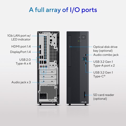 ASUS ExpertCenter P500 SFF P500SV-05210H009X Intel Core 5 210H 16 GB DDR5-SDRAM 512 GB SSD Windows 11 Pro PC Grigio