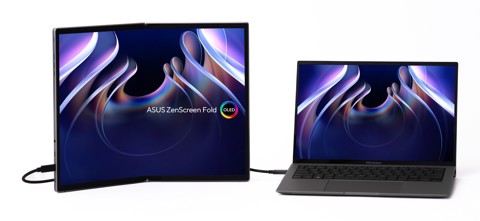 ASUS ZenScreen Fold OLED MQ17QH Monitor PC 43,9 cm (17.3") 2560 x 1920 Pixel Quad HD Argento