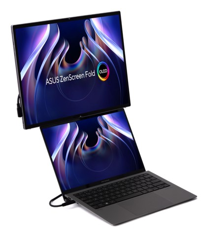 ASUS ZenScreen Fold OLED MQ17QH Monitor PC 43,9 cm (17.3") 2560 x 1920 Pixel Quad HD Argento