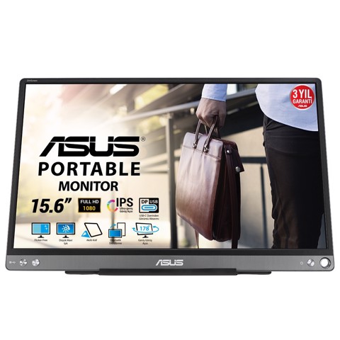 ASUS ZenScreen MB16ACE Monitor PC 39,6 cm (15.6") 1920 x 1080 Pixel Full HD LED Grigio