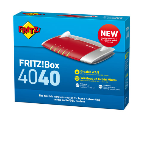 AVM FRITZ!Box 4040 International router wireless Gigabit Ethernet Dual-band (2.4 GHz/5 GHz) Rosso