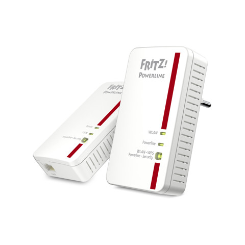 AVM FRITZ!Powerline 1240E WLAN 1200 Mbit/s Collegamento ethernet LAN Wi-Fi Rosso, Bianco 2 pezzo(i)
