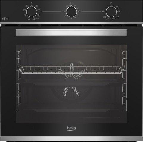 Beko b100 BBIMA13100X Forno multifunzione tre manopole con Air Fry in cristallo nero e inox