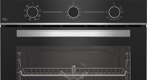 Beko b100 BBIMA13100X Forno multifunzione tre manopole con Air Fry in cristallo nero e inox