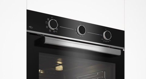 Beko b100 BBIMA13100X Forno multifunzione tre manopole con Air Fry in cristallo nero e inox