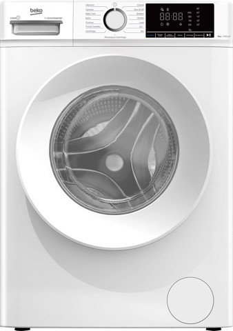 Beko b100 BMX8126DW 8kg classe A bianco, inverter 1200 giri, display XL, oblò bianco, vapore