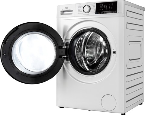 Beko b100 BMX8126DW 8kg classe A bianco, inverter 1200 giri, display XL, oblò bianco, vapore
