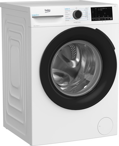 Beko b300 BMW9149DB Lavatrice 9kg, Classe A-30%, Bianco, Motore Inverter 1400giri, Display touch, Porta nera, EnergySpin™, Vapore